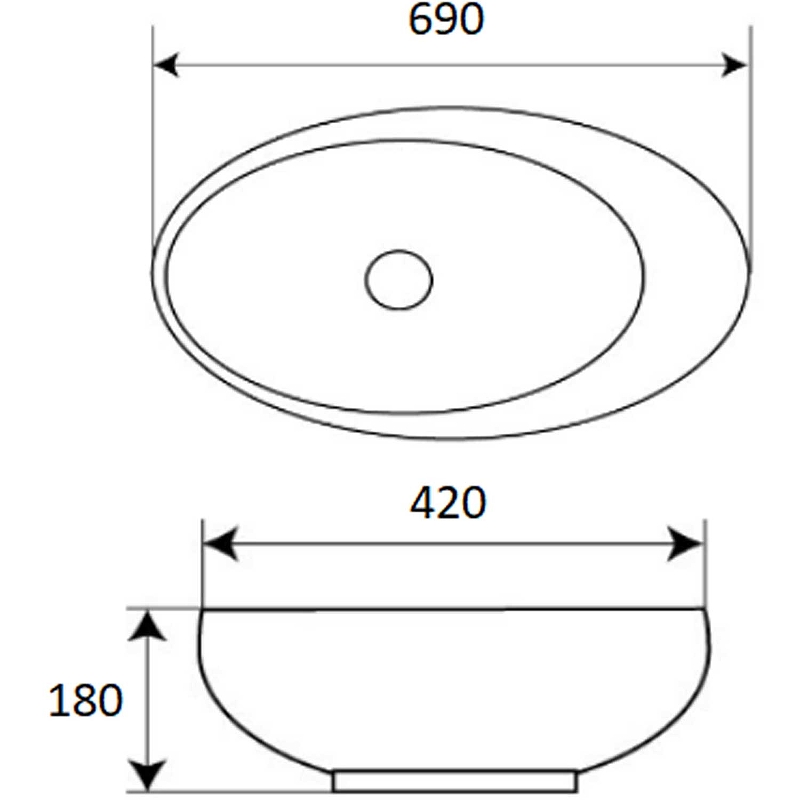 Раковина-чаша Mira 69 MR-6942 Белая от магазина ЛесКонПром.ру