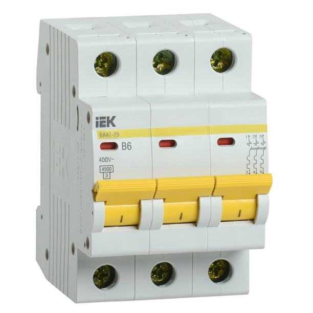 Выключатель автоматический IEK 3п 6 А B от магазина ЛесКонПром.ру