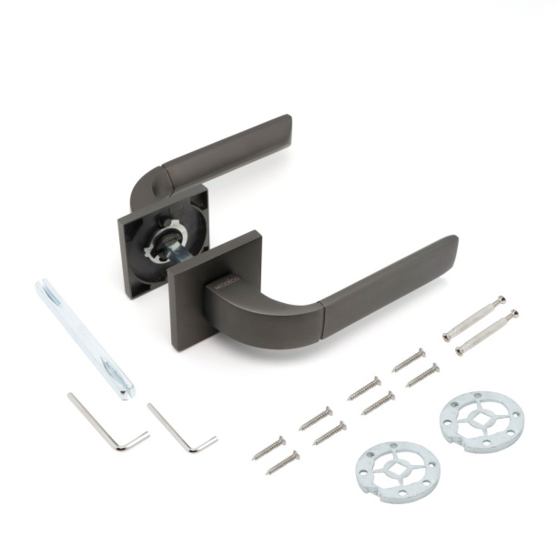 Ручки дверные NEODECO Waterfall EN графит от магазина ЛесКонПром.ру