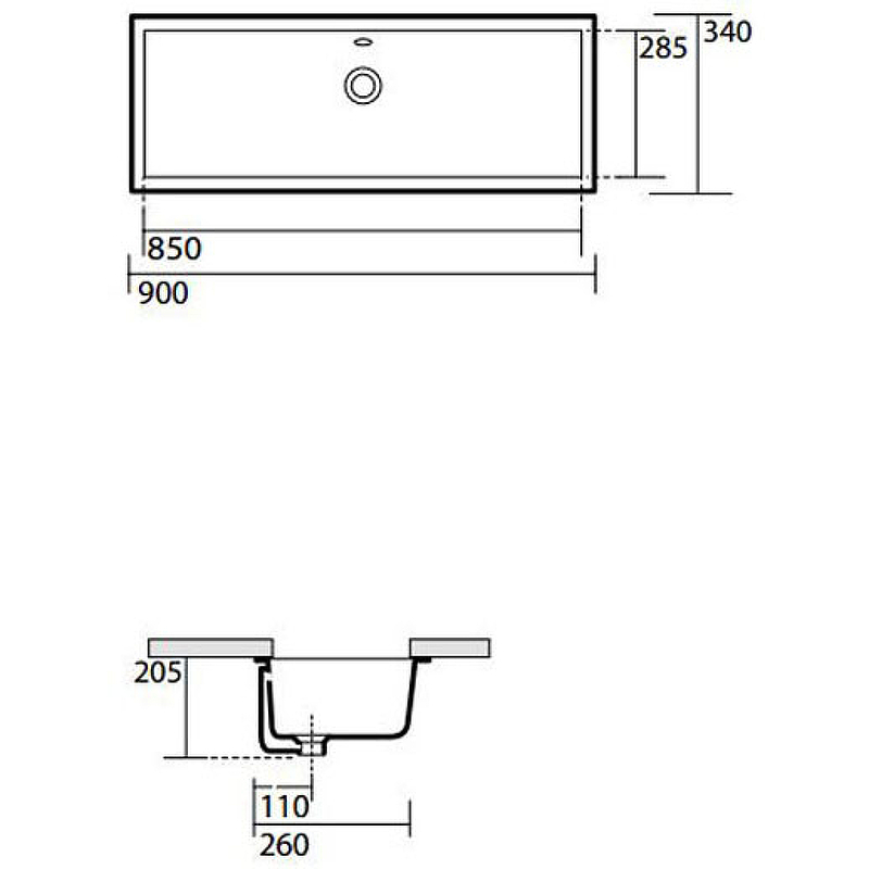 Раковина Kerasan Slim 90 023001 Белая от магазина ЛесКонПром.ру