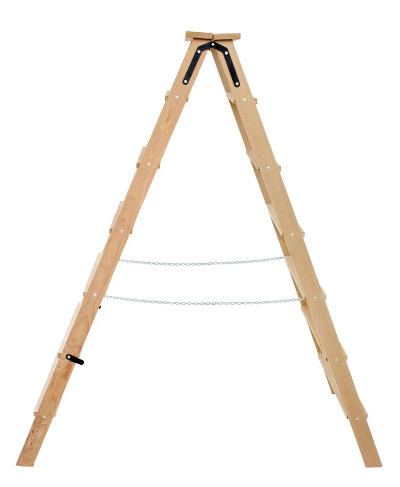 Стремянка двухсторонняя деревянная со ступенями Hoz-Block Штукатур 2x7 ступеней (арт. СДДШ-7) от магазина ЛесКонПром.ру