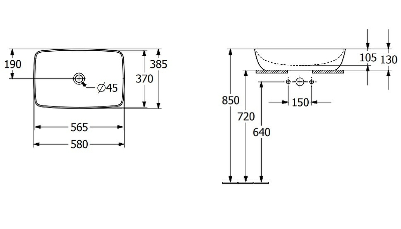 Раковина-чаша Villeroy&Boch Artis 58 417258R1 Альпийский белый от магазина ЛесКонПром.ру