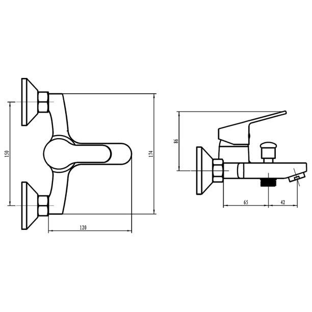 Смеситель для ванны Damixa Willow хром от магазина ЛесКонПром.ру