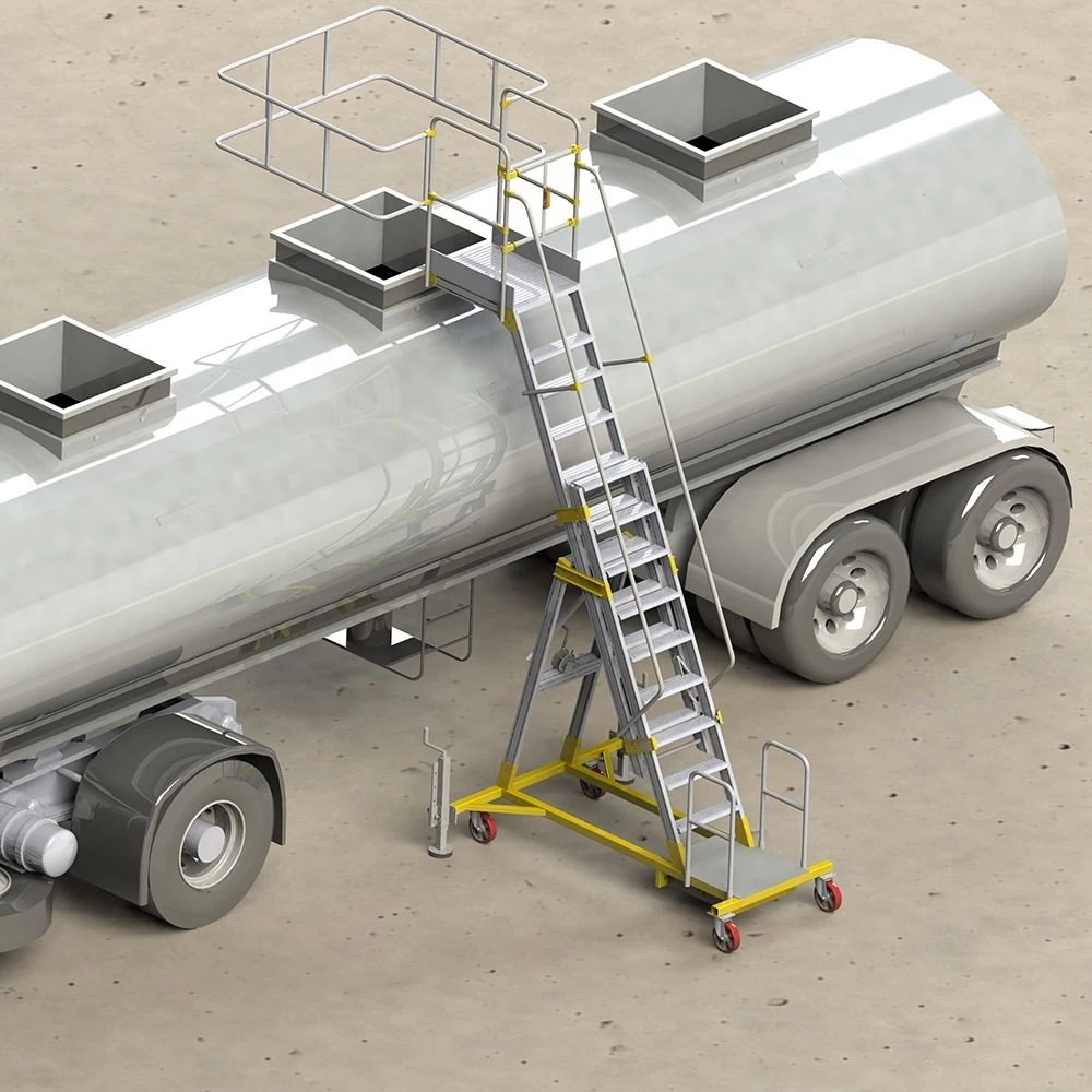 Алюминиевая промышленная платформа 9 ступеней CAGSAN односторонняя с регулировкой по высоте (арт.YP300) от магазина ЛесКонПром.ру