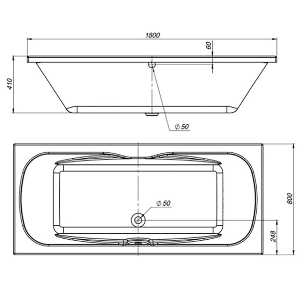 Акриловая ванна Мирсант Сочи 180х80 см от магазина ЛесКонПром.ру