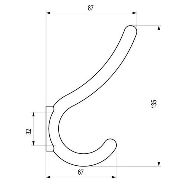 Крючок мебельный K-004 020 ольха от магазина ЛесКонПром.ру