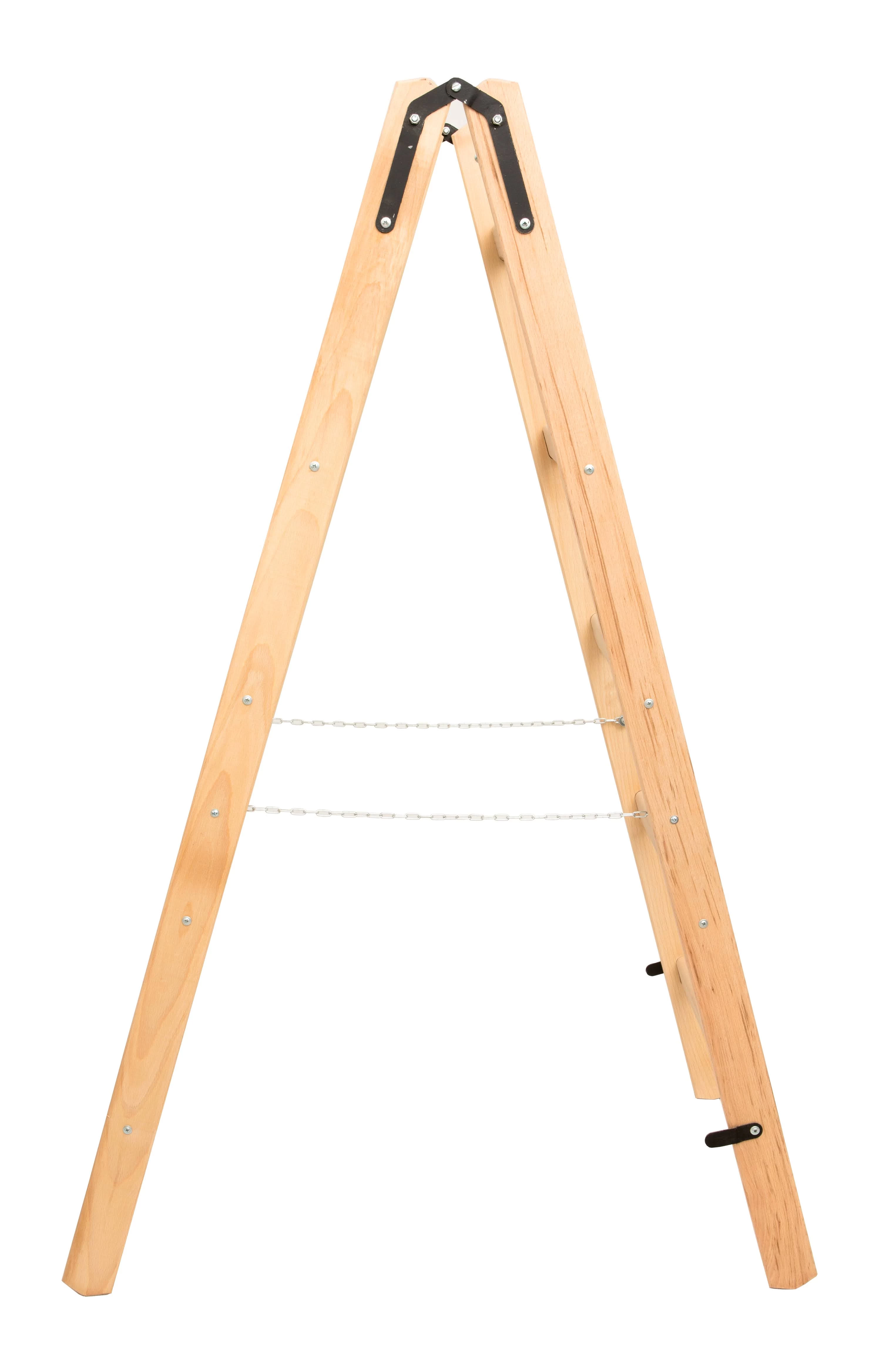 Стремянка двухсторонняя деревянная с перекладинами Hoz-Block Маляр 2х6 ступеней (арт. СДДМ-6) от магазина ЛесКонПром.ру