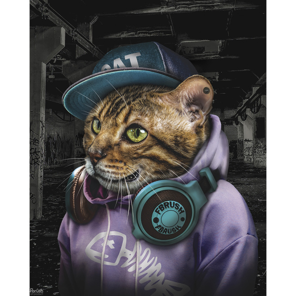 Канвас 40х50 см Кот-хипстер 2 от магазина ЛесКонПром.ру