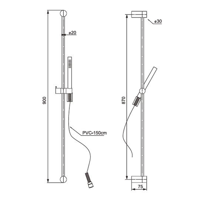 Душевой гарнитур Paini Ancona ANCR121L9 Черный от магазина ЛесКонПром.ру