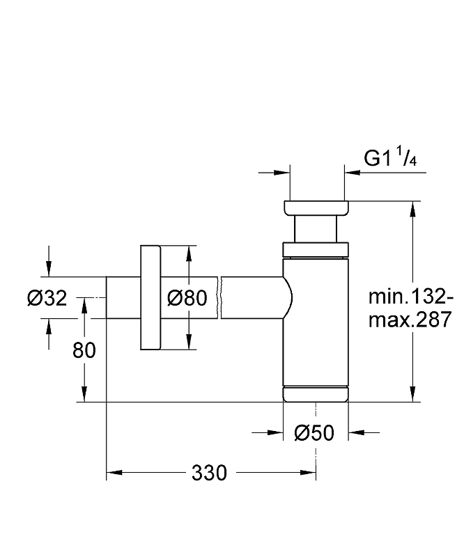 Сифон для раковины Grohe 28912000 Хром от магазина ЛесКонПром.ру