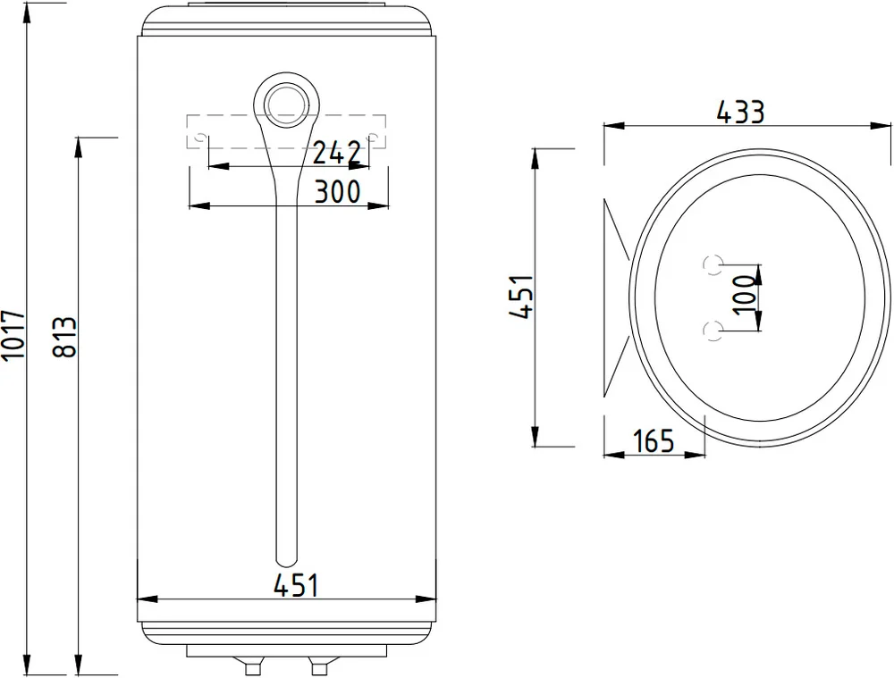 Накопительный водонагреватель Atlantic OPRO Plus OPro Plus 100 электрический от магазина ЛесКонПром.ру