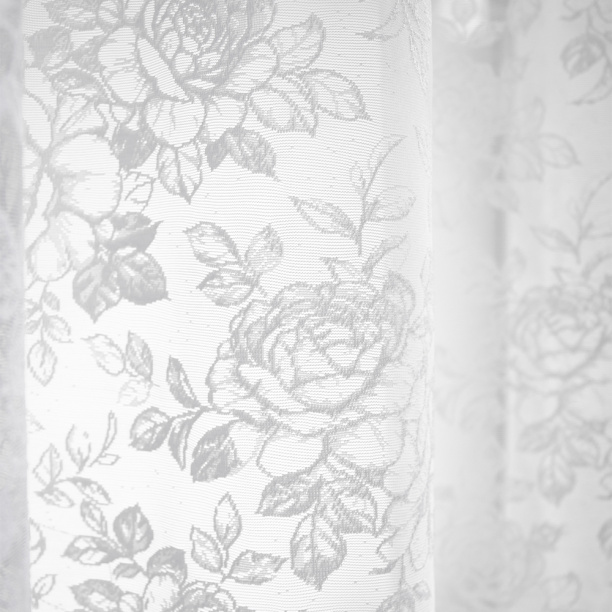 Штора-тюль Цветочки 300х270 см белая от магазина ЛесКонПром.ру