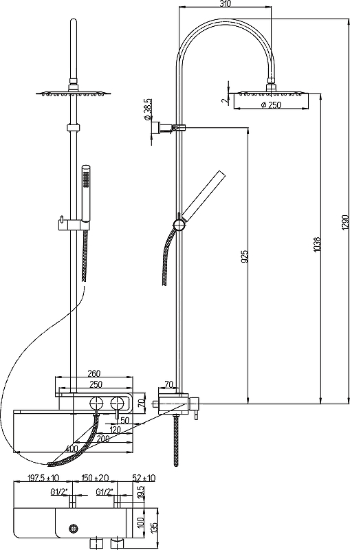 Душевая система Paini Pad PDCR689B0 Хром от магазина ЛесКонПром.ру