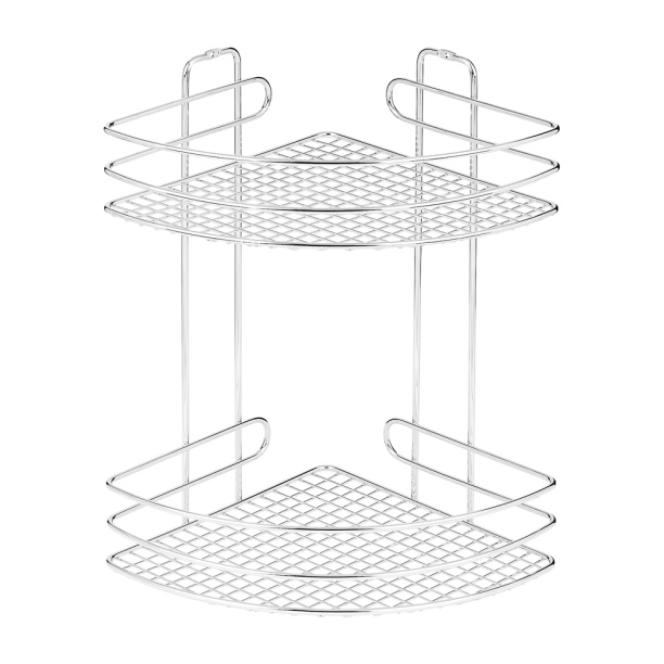 Полка сетчатая ЧМЗ 2-ярусная угловая хром от магазина ЛесКонПром.ру