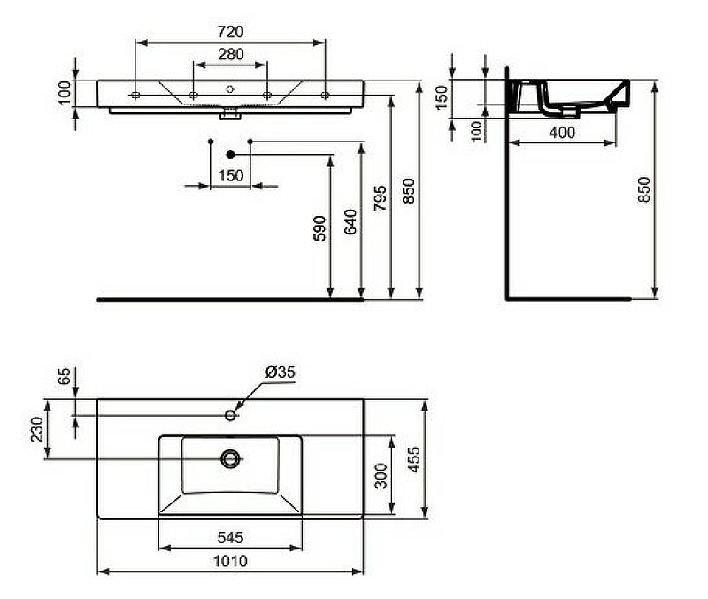 Раковина Ideal Standard Strada 100 K079001 Euro White от магазина ЛесКонПром.ру