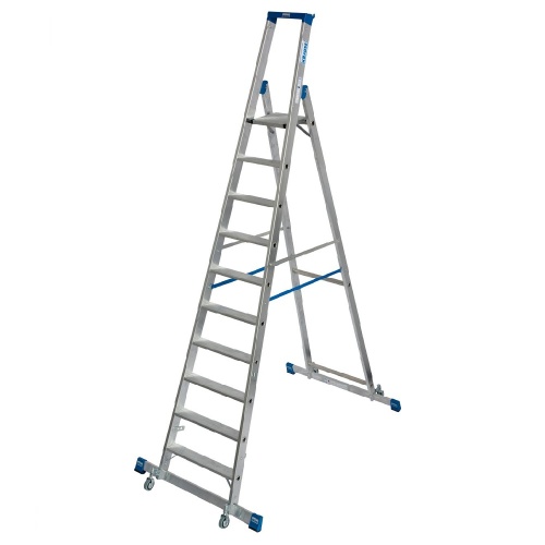 Стремянка алюминиевая Krause Stabilo с траверсой 10 ступеней (арт. 127341) от магазина ЛесКонПром.ру