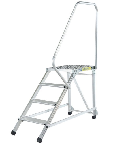 ЛЕСТНИЦА-ПОДМОСТИ MEGAL АЛЮМИНИЕВАЯ  ЛП-0,8 С ОДНИМ ПОРУЧНЕМ от магазина ЛесКонПром.ру