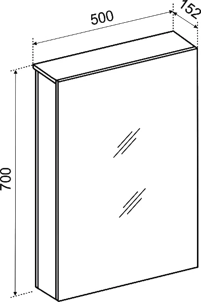 Зеркало-шкаф Emmy Вэла 50 R от магазина ЛесКонПром.ру