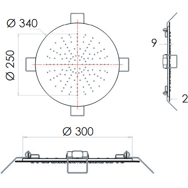 Верхний душ Remer 357EFM34 Хром от магазина ЛесКонПром.ру