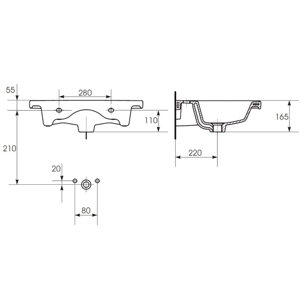 Раковина Cersanit COMO 60 см от магазина ЛесКонПром.ру