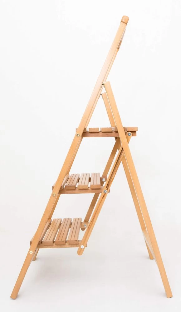 Стремянка деревянная с широкими ступенями Hoz-Block Микки 3 ступени Светлая (арт. СДМ-3С) от магазина ЛесКонПром.ру