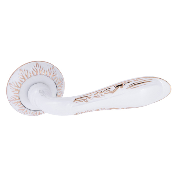 Дверные ручки A-409WPB белый/золото от магазина ЛесКонПром.ру