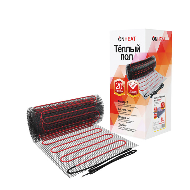 Мат нагревательный ONHEAT 8 м2 1280 Вт от магазина ЛесКонПром.ру