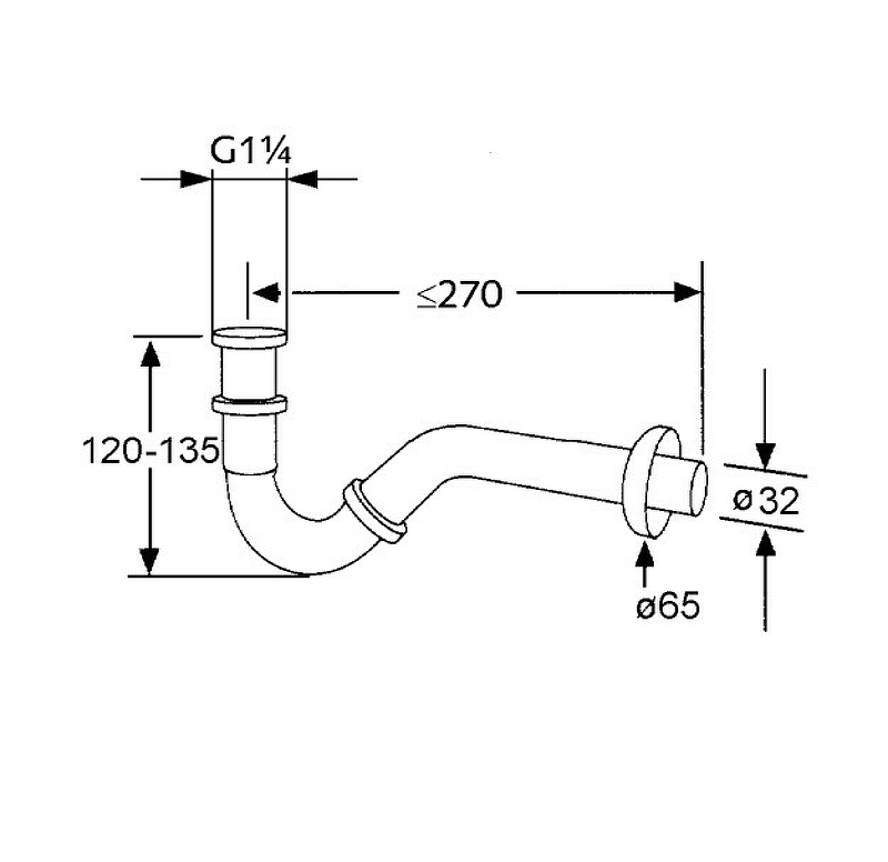 Сифон для биде Kludi 1031105-00 Хром от магазина ЛесКонПром.ру
