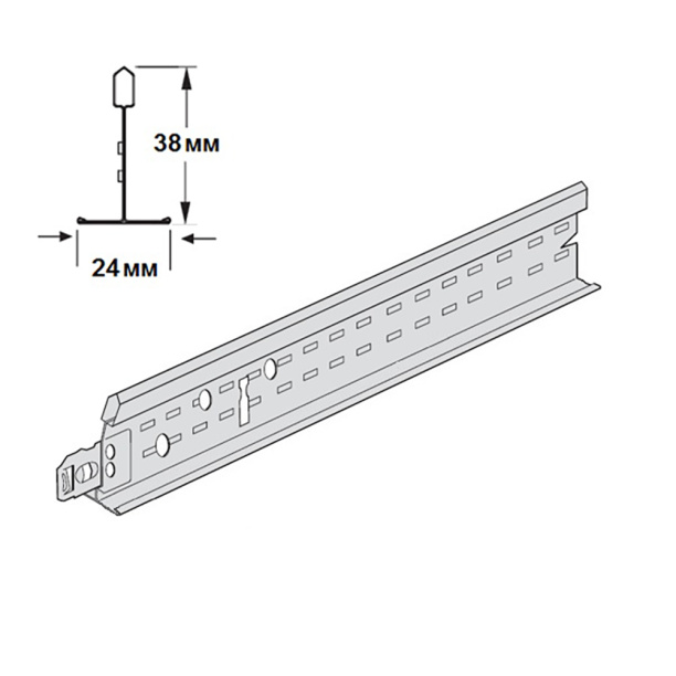 Профиль поперечный Armstrong Prelude 24XL 1200х38 мм белый от магазина ЛесКонПром.ру