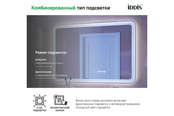 Зеркало с подсветкой IDDIS Esper 80548805 от магазина ЛесКонПром.ру