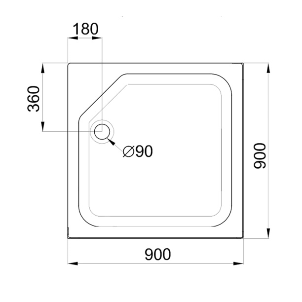 Душевой поддон AM.PM Sunny 90х90 см квадратный от магазина ЛесКонПром.ру