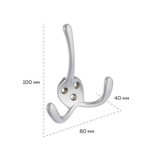 Крючок мебельный KERRON 0140 матовый хром от магазина ЛесКонПром.ру