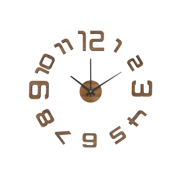 Часы-наклейки d60 см темное дерево от магазина ЛесКонПром.ру