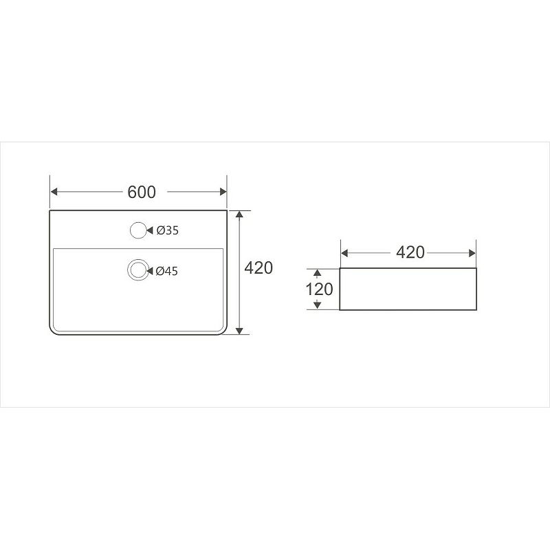 Раковина Koller Pool Kvadro 60 KR-0600M-WB Белая от магазина ЛесКонПром.ру