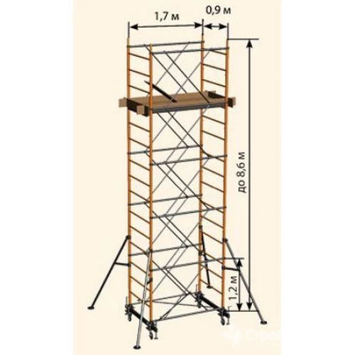 Вышка-тура стальная Ринстрой Радиан-Омега, Н-2,6м (арт. РО-2,6) от магазина ЛесКонПром.ру