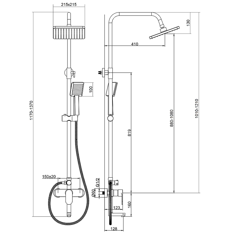 Душевая система Bond B01-9400 Хром от магазина ЛесКонПром.ру