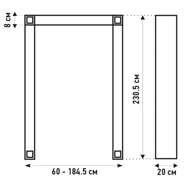 Арка ламинированная Квадро малая Дуб беленый от магазина ЛесКонПром.ру