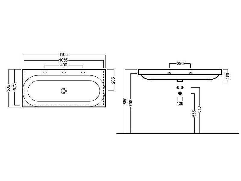 Раковина Hatria Daytime 110 Y0YR01 Белая от магазина ЛесКонПром.ру