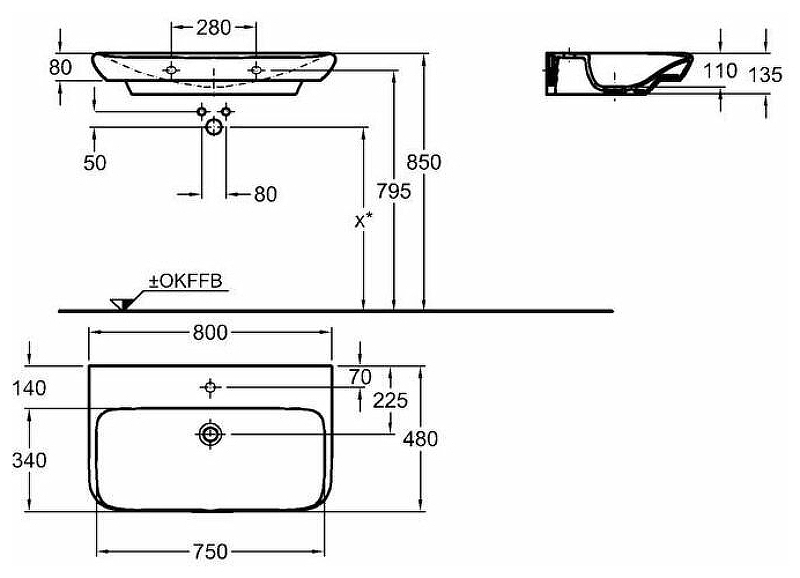 Раковина Geberit myDay 80 125480600 Белая от магазина ЛесКонПром.ру
