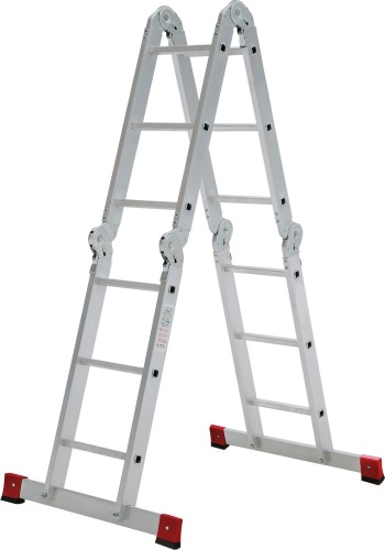 Алюминиевая четырехсекционная лестница-трансформер 400 мм NV1323 НОВАЯ ВЫСОТА 4Х5 арт.1323405 от магазина ЛесКонПром.ру