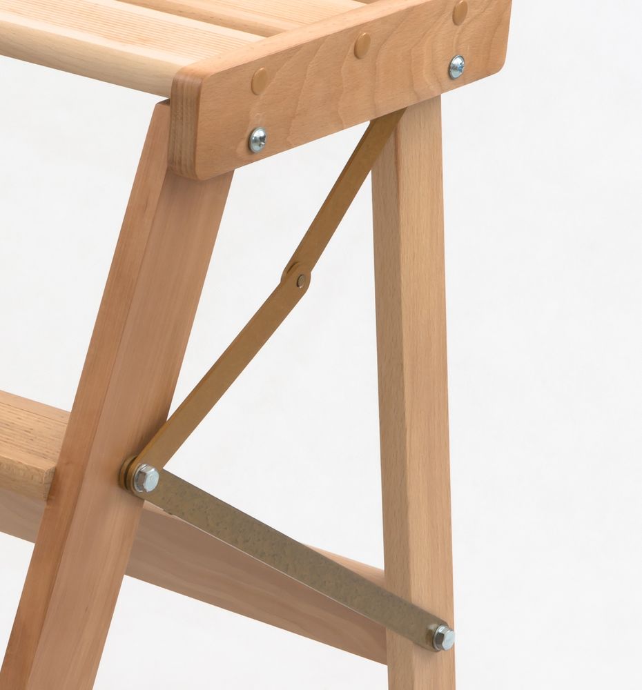 Стремянка-табурет деревянная Hoz-Block Джексон 3 ступени Светлая (арт. СДТД-3С) от магазина ЛесКонПром.ру