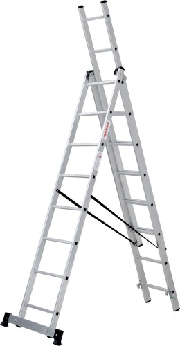 Лестница алюминиевая трехсекционная Новая Высота 3x8 арт. 1230308 от магазина ЛесКонПром.ру
