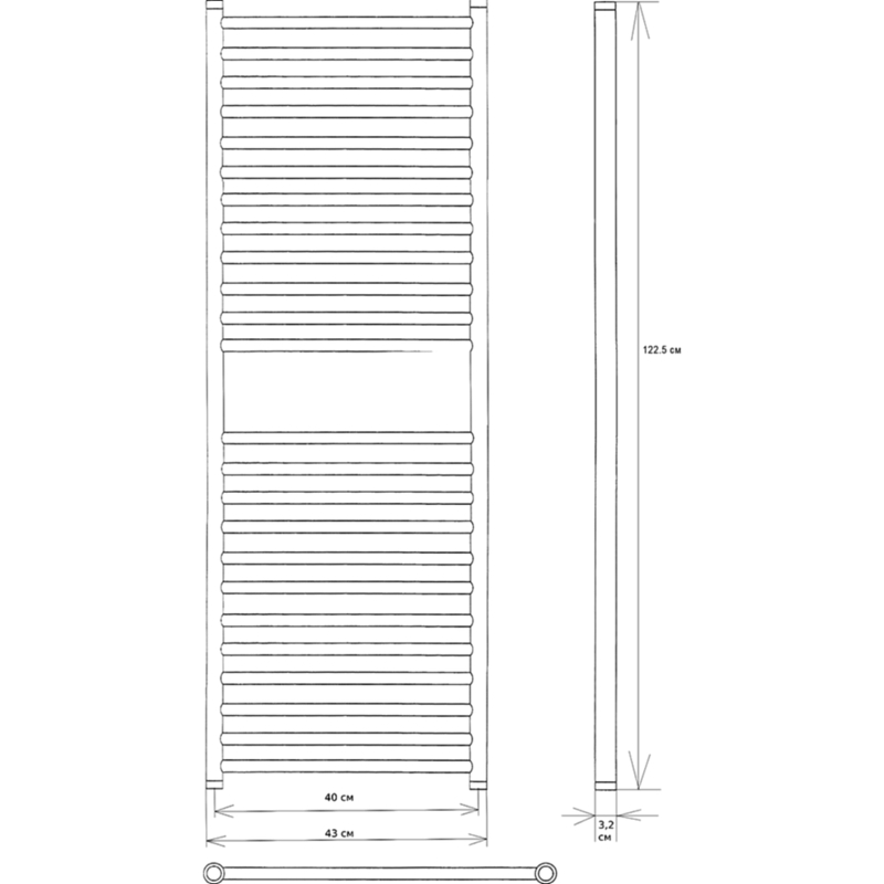 Водяной полотенцесушитель EWRIKA Медея S 120х40 Белый от магазина ЛесКонПром.ру
