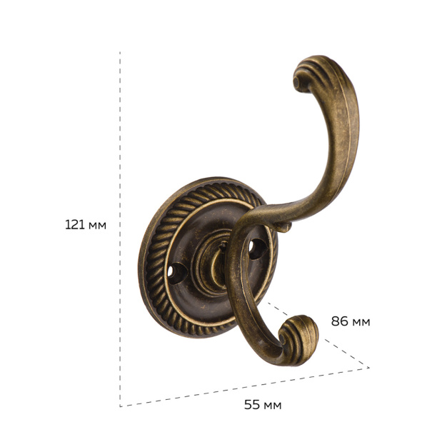 Крючок мебельный KERRON 0280 бронза оксидированная от магазина ЛесКонПром.ру