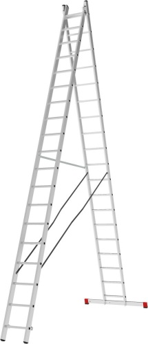 Лестница алюминиевая двухсекционная полупрофессиональная Новая Высота 2x19 арт. 2220219 от магазина ЛесКонПром.ру