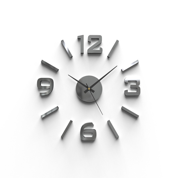 Часы-наклейки d60 см хром от магазина ЛесКонПром.ру