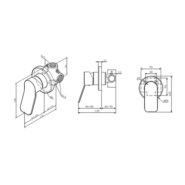 Смеситель для биде LEMARK URSUS от магазина ЛесКонПром.ру