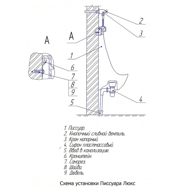 Писсуар Rosa Люкс 4640021069127 Белый от магазина ЛесКонПром.ру