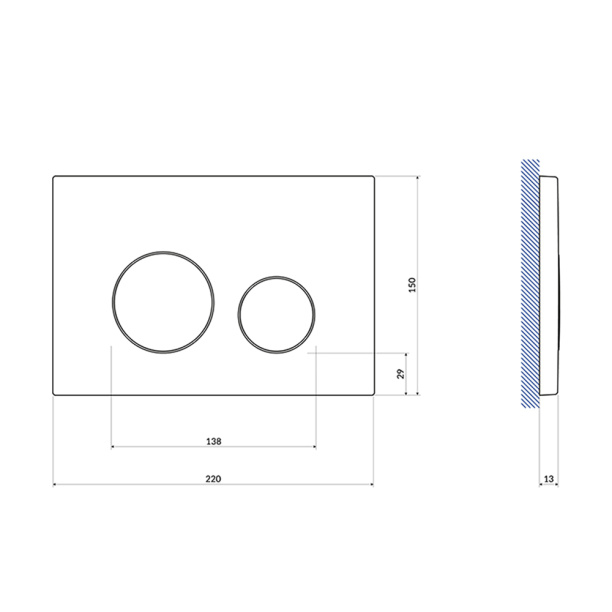 Кнопка для инсталляции Cersanit TWINS черный от магазина ЛесКонПром.ру