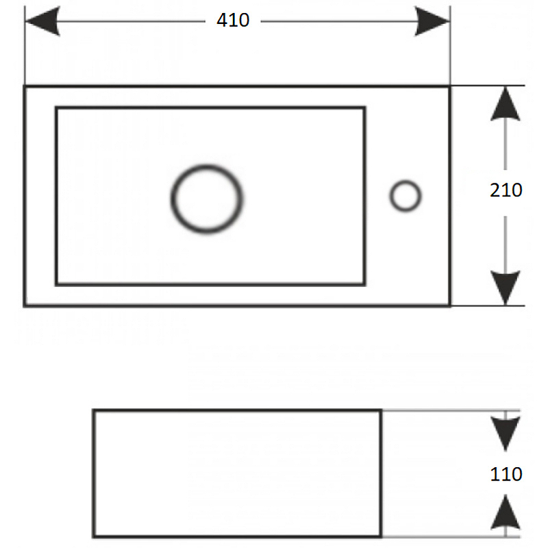 Раковина Mira 41 L MR-4121L Белая от магазина ЛесКонПром.ру
